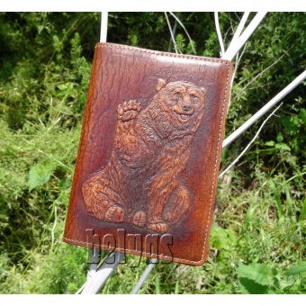 Обложка на паспорт "Медведь" (brown)