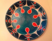 Декоративная тарелка с поднятыми краями "Женский танец народов севера"