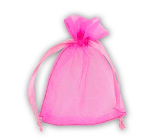 Подарочный мешочек из органзы, 7х9 см (ярко-розовый)