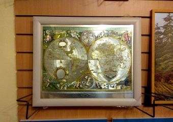 Картина "Старинная карта мира", 45х65 см.
